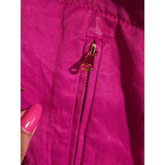 Talbots Hot Pink Metallic Sheen Utility Jacket - Picture 7 of 11
